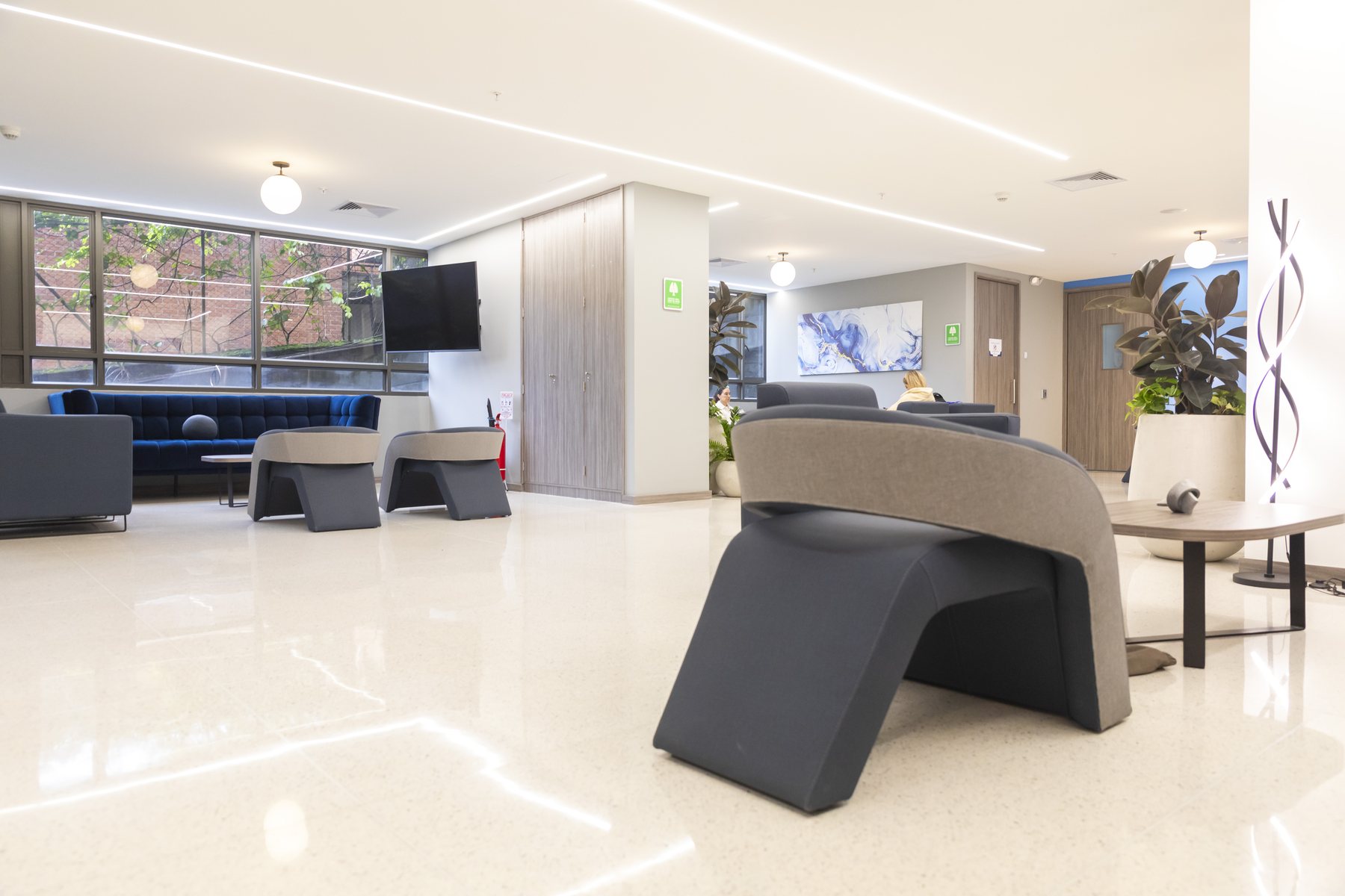 La sala de espera del centro de tratamiento